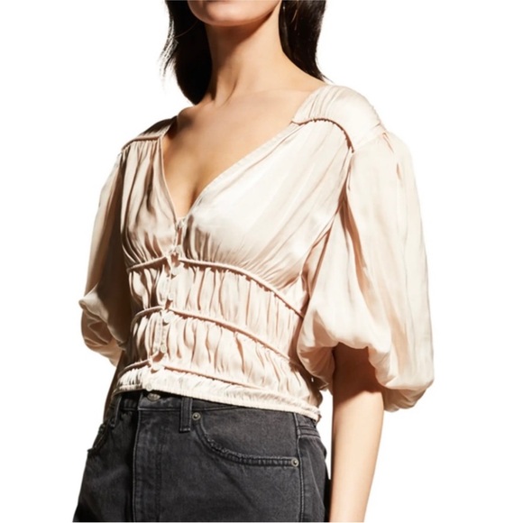 FRAME Julianne Blouse in “Blush” - Picture 2 of 6